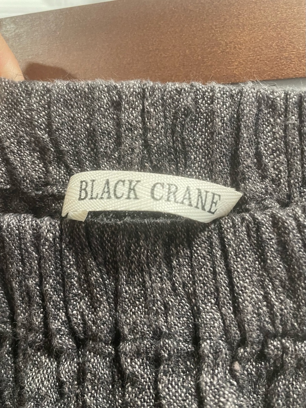 Black Crane Gray Linen Skirt